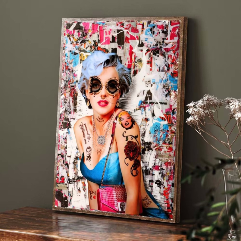 Pictură decorativă pe pânză fără ramă, inkjet imprimare pe pânză, stil modern minimalist, potrivită pentru living, dormitor și baie