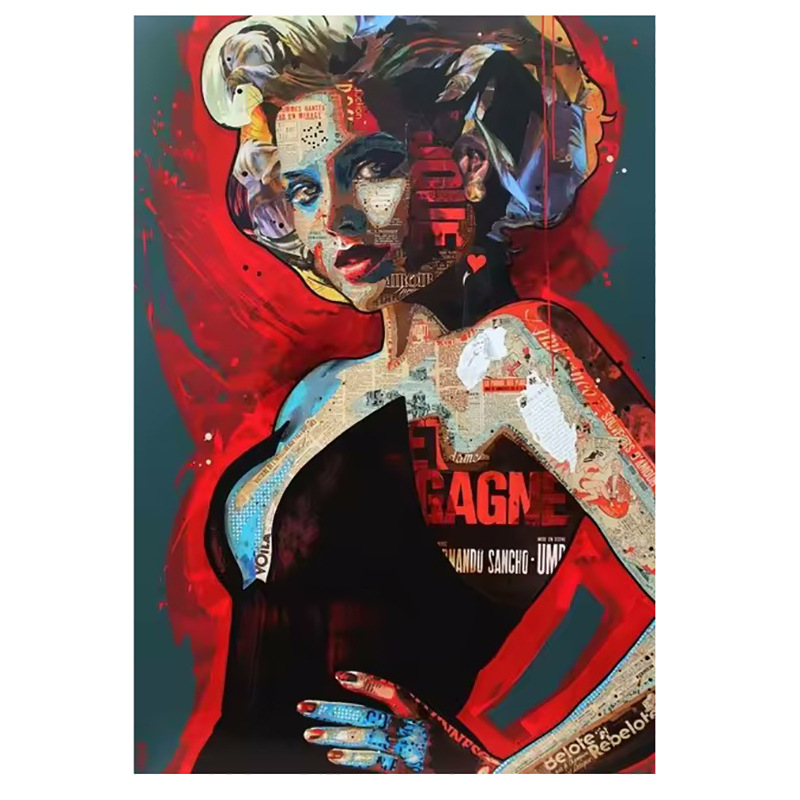 Pictură decorativă pe pânză fără ramă, inkjet imprimare pe pânză, stil modern minimalist, potrivită pentru living, dormitor și baie