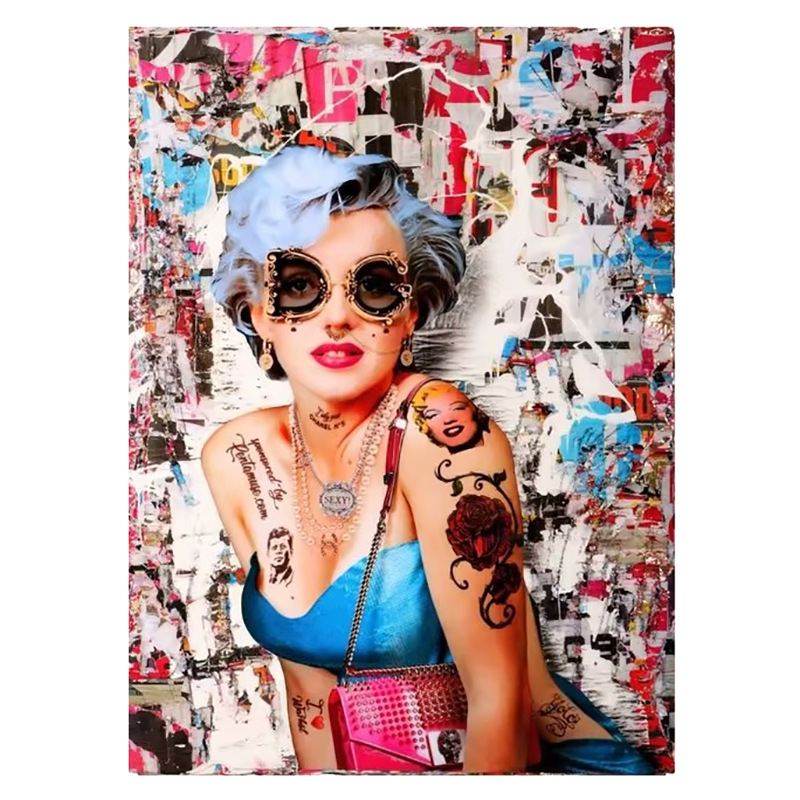 Pictură decorativă pe pânză fără ramă, inkjet imprimare pe pânză, stil modern minimalist, potrivită pentru living, dormitor și baie