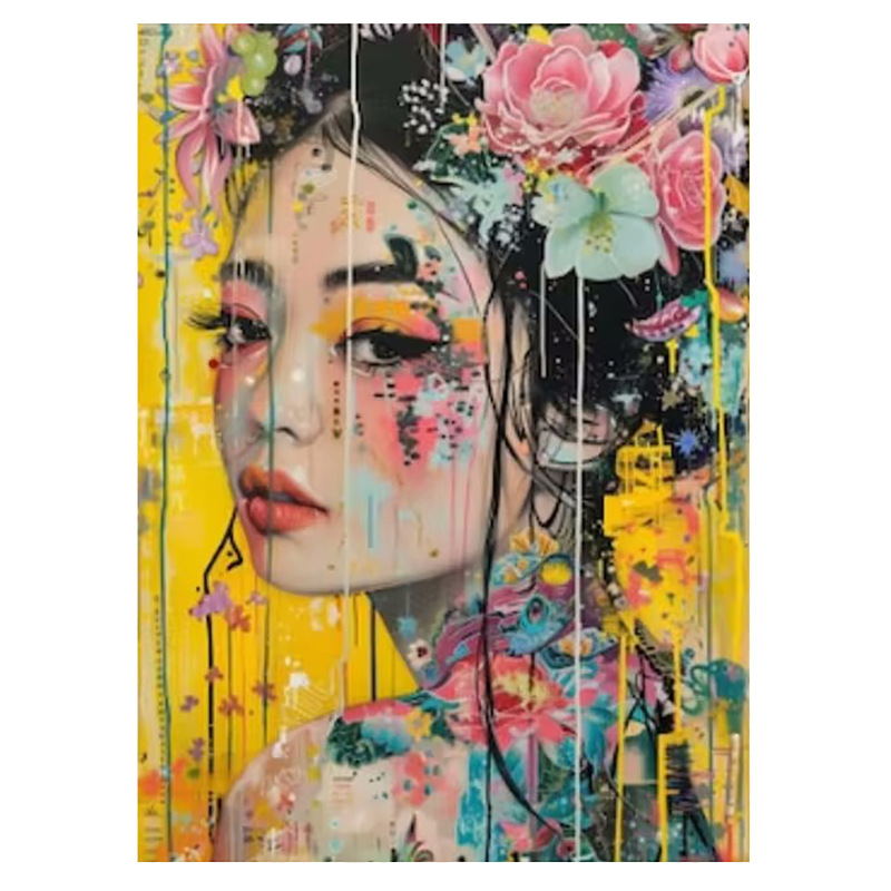 Pictură decorativă pe pânză fără ramă, inkjet imprimare pe pânză, stil modern minimalist, potrivită pentru living, dormitor și baie