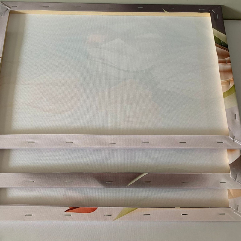 Triptych pe pânză pentru perete - model floral de plante - stil nordic (set de trei piese, înrămat, ulei pe pânză)