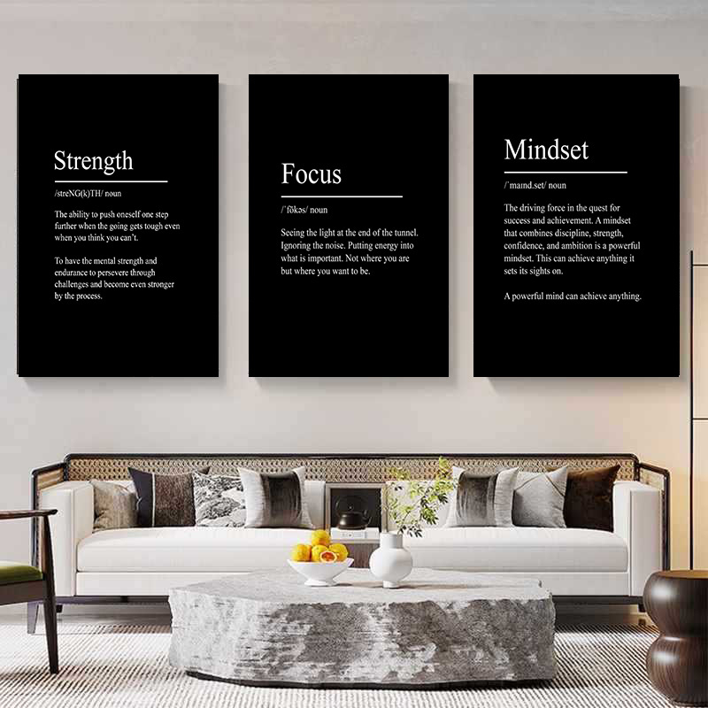Triptych pe pânză pentru perete - model floral de plante - stil nordic (set de trei piese, înrămat, ulei pe pânză)