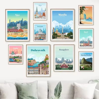 Платнена картина с маслена живопис върху платно, без рамка, inkjet печат, модерен минималистичен стил