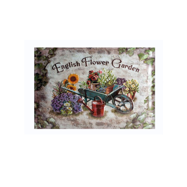 Tinplate sienas māksla – tiešā druka, ziedu motīvs, bez kadra, bez uzstādīšanas