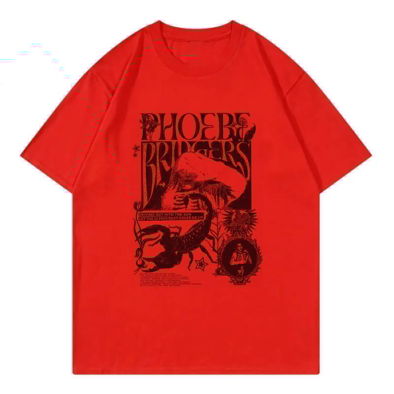 Phoebe Bridgers on Tour marškinėliai su spauda, medvilnė, gatvės hip hop stilius, trumpomis rankovėmis, vyrams