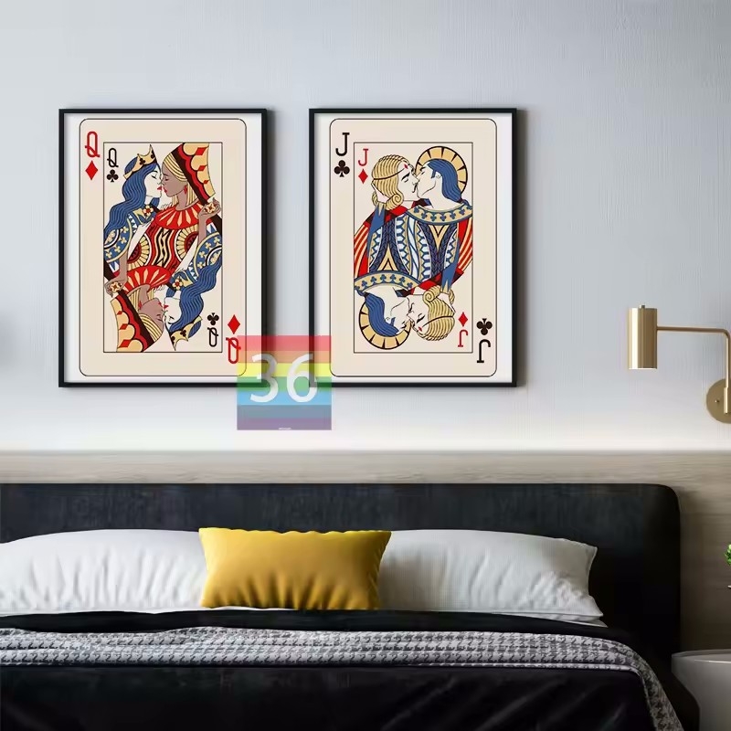 Tablou decorativ pe pânză cu motiv vintage de poker – Ace de Spade, design nordic pentru living, bar sau restaurant; imprimare inkjet pe pânză de ulei, fără ramă