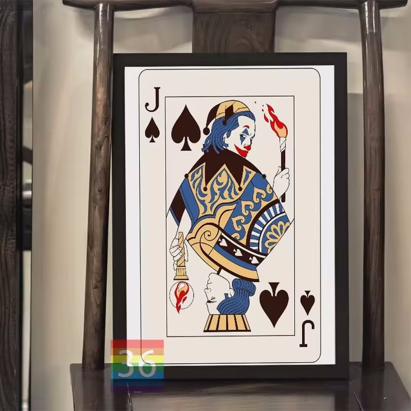 Tablou decorativ pe pânză cu motiv vintage de poker – Ace de Spade, design nordic pentru living, bar sau restaurant; imprimare inkjet pe pânză de ulei, fără ramă