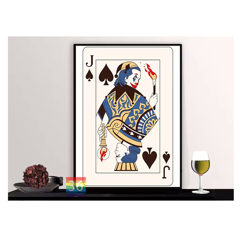 Tablou decorativ pe pânză cu motiv vintage de poker – Ace de Spade, design nordic pentru living, bar sau restaurant; imprimare inkjet pe pânză de ulei, fără ramă
