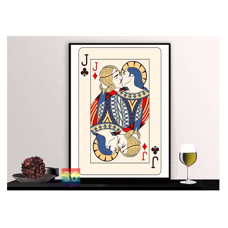 Tablou decorativ pe pânză cu motiv vintage de poker – Ace de Spade, design nordic pentru living, bar sau restaurant; imprimare inkjet pe pânză de ulei, fără ramă