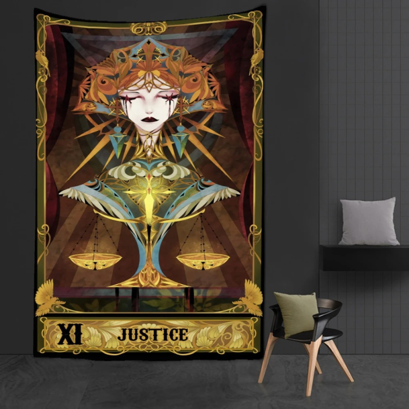 Sieninis gobelenas su Vakarietiškojo Ragano Taroto motyvu, 100% poliesteris, šiaurietiškas stilius, peizažo raštas, pritaikomas
