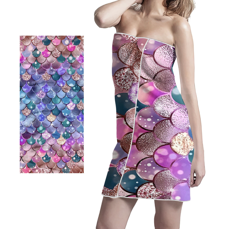 Mikropluošto vonios/rankšluostis – geometrinis gyvūnų raštas, 200–300 g, 16 siūlų, spausdinimo procesas