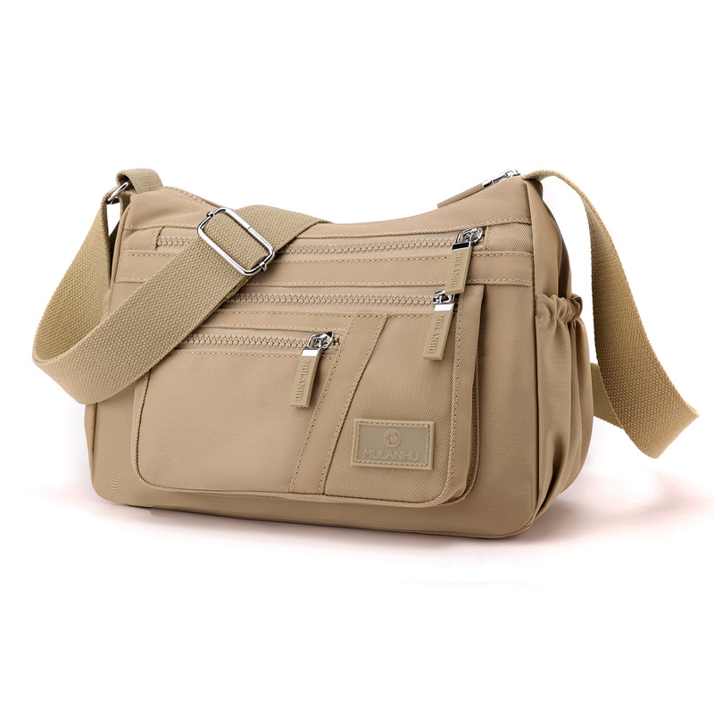 MULANHU najlon crossbody torba, horizontalno kvadratnog oblika, zatvarač, unutarnji džepovi (skriveni džep sa zipom, džep za mobitel, džep za identifikaciju), unutarnja podstava, jedan remen