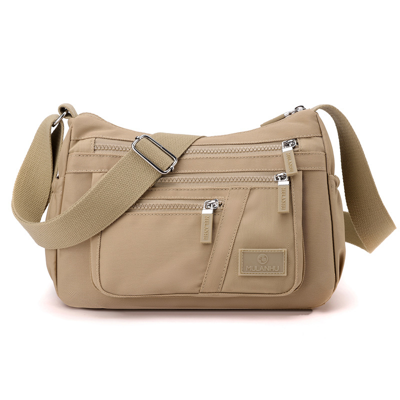 MULANHU najlon crossbody torba, horizontalno kvadratnog oblika, zatvarač, unutarnji džepovi (skriveni džep sa zipom, džep za mobitel, džep za identifikaciju), unutarnja podstava, jedan remen