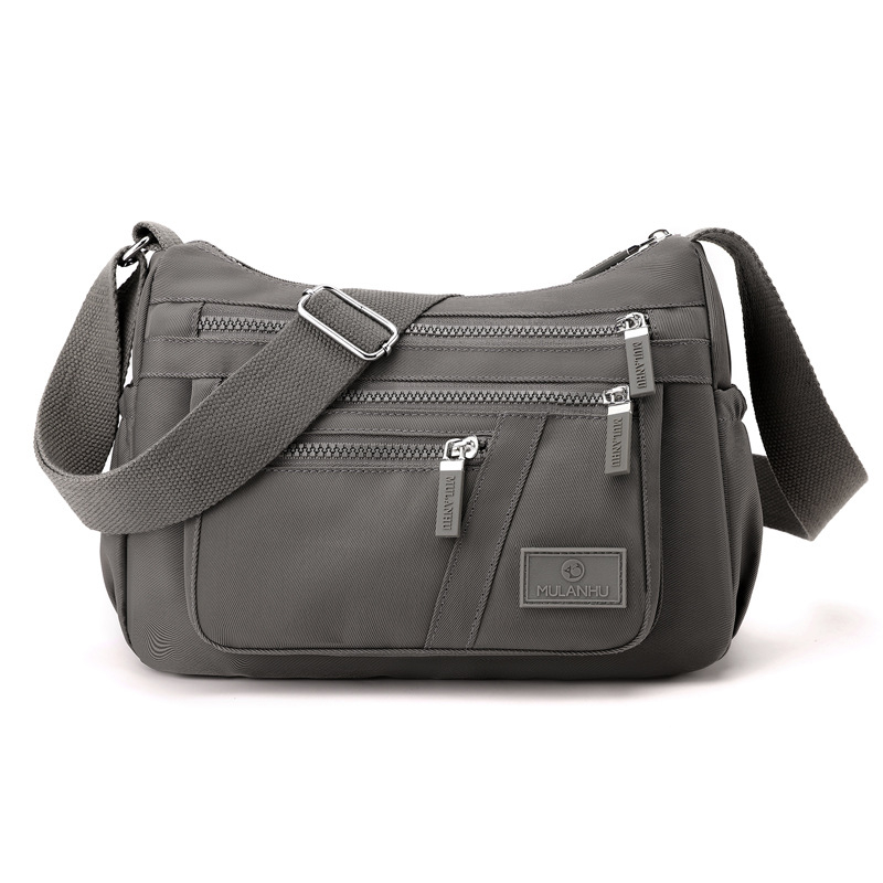MULANHU najlon crossbody torba, horizontalno kvadratnog oblika, zatvarač, unutarnji džepovi (skriveni džep sa zipom, džep za mobitel, džep za identifikaciju), unutarnja podstava, jedan remen