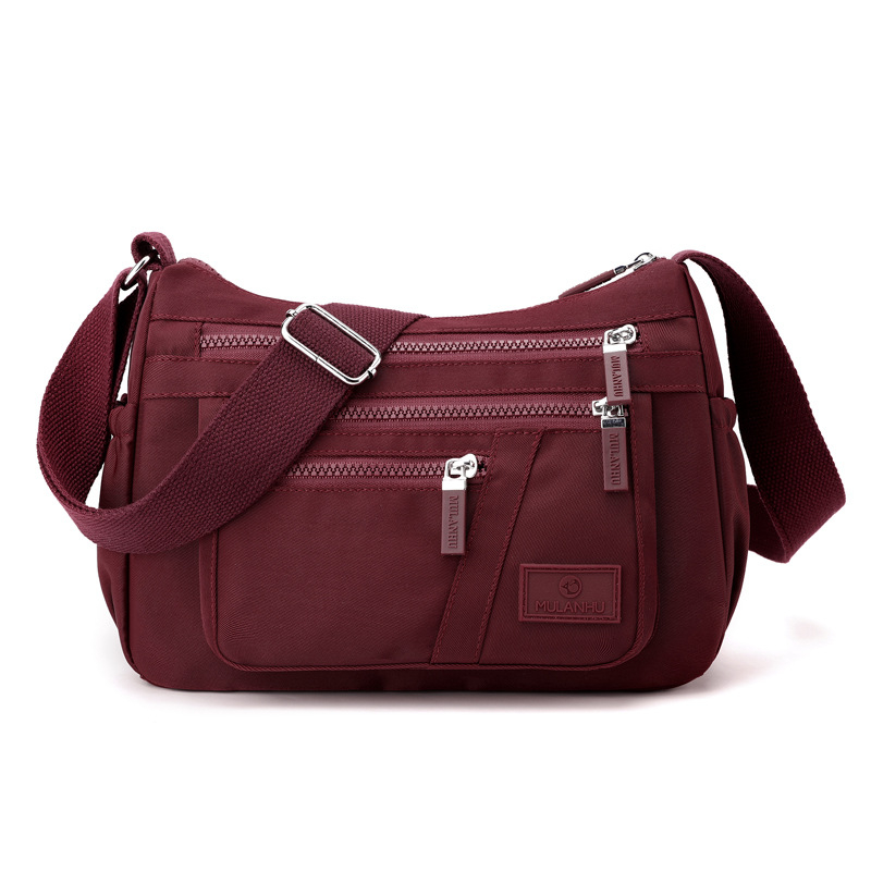 MULANHU najlon crossbody torba, horizontalno kvadratnog oblika, zatvarač, unutarnji džepovi (skriveni džep sa zipom, džep za mobitel, džep za identifikaciju), unutarnja podstava, jedan remen