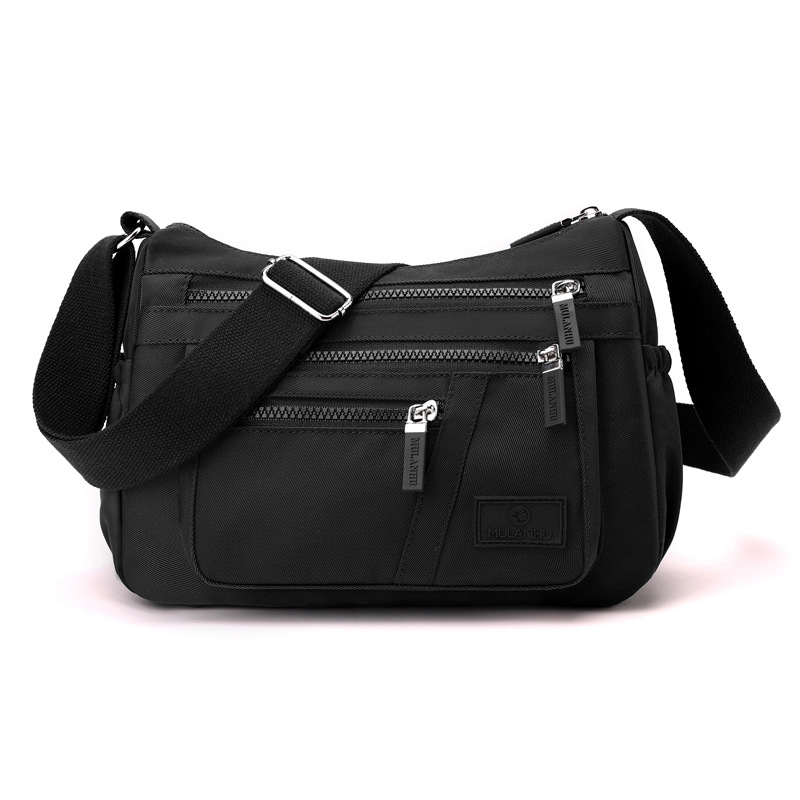MULANHU najlon crossbody torba, horizontalno kvadratnog oblika, zatvarač, unutarnji džepovi (skriveni džep sa zipom, džep za mobitel, džep za identifikaciju), unutarnja podstava, jedan remen