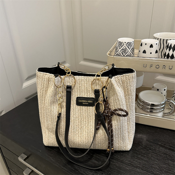 Τσάντα tote με φερμουάρ, οριζόντιου τετράγωνου σχήματος, θήκη για κινητό, πολυεστερική επένδυση, μονός ιμάντας