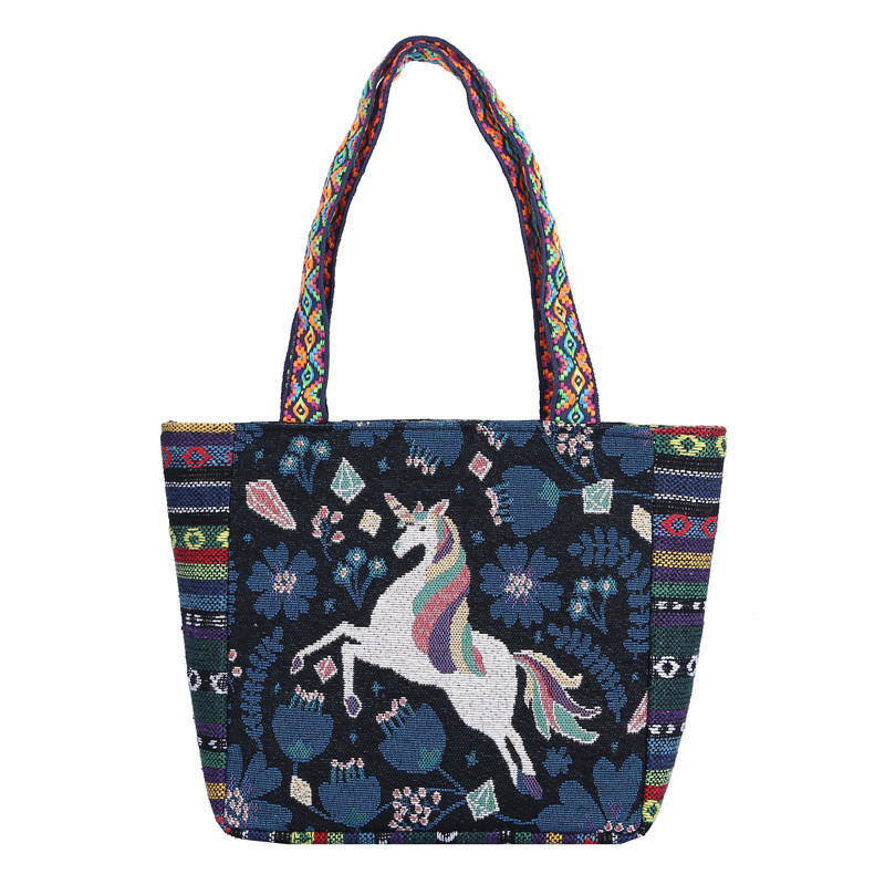 Pusdienu soma – etniskā stila, kokvilna un lina, rāvējslēdzējs, ID kabata, vertikāla kvadrāta forma