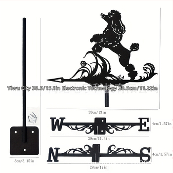 Σφυρήλατος σίδερο: ανεμοδείκτης σε βάση γης για εξωτερικό κήπο