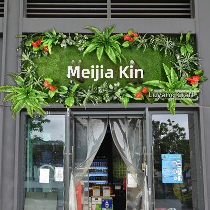 Dirbtinių augalų sienos fono dekoras parduotuvei — Green Craft, plastikas, injekcinis liejimas, įvairovė: Žalias ridikas, Panaudojimas: Dekoras, Lauko naudojimas, Vestuvės, Fotografijos rekvizitas