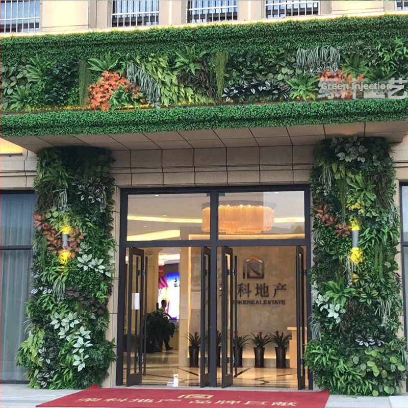 Dirbtinių augalų sienos fono dekoras parduotuvei — Green Craft, plastikas, injekcinis liejimas, įvairovė: Žalias ridikas, Panaudojimas: Dekoras, Lauko naudojimas, Vestuvės, Fotografijos rekvizitas