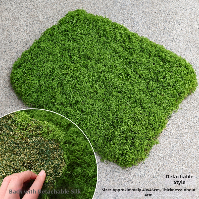 Soaring Šilkas gėlė Brushed Grass Moss Turf Mikro Peizažo Ornamentas — Drėgnas prisilietimo jausmas, vestuvėms, lauko erdvėms ir namų dekoracijai