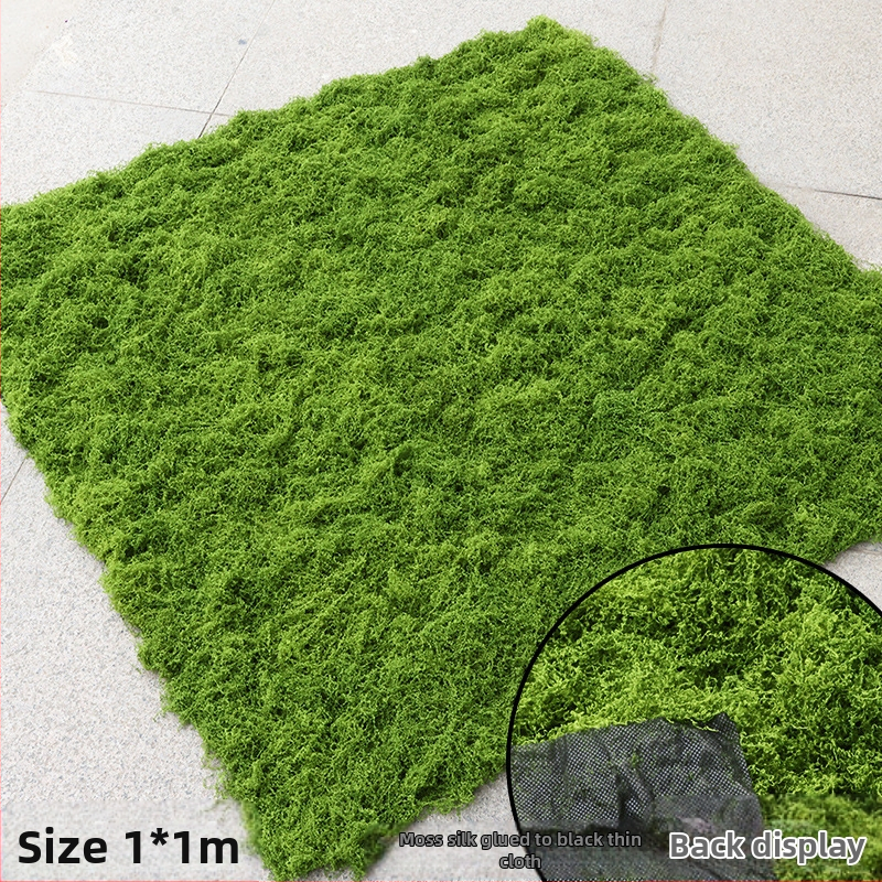 Soaring Šilkas gėlė Brushed Grass Moss Turf Mikro Peizažo Ornamentas — Drėgnas prisilietimo jausmas, vestuvėms, lauko erdvėms ir namų dekoracijai