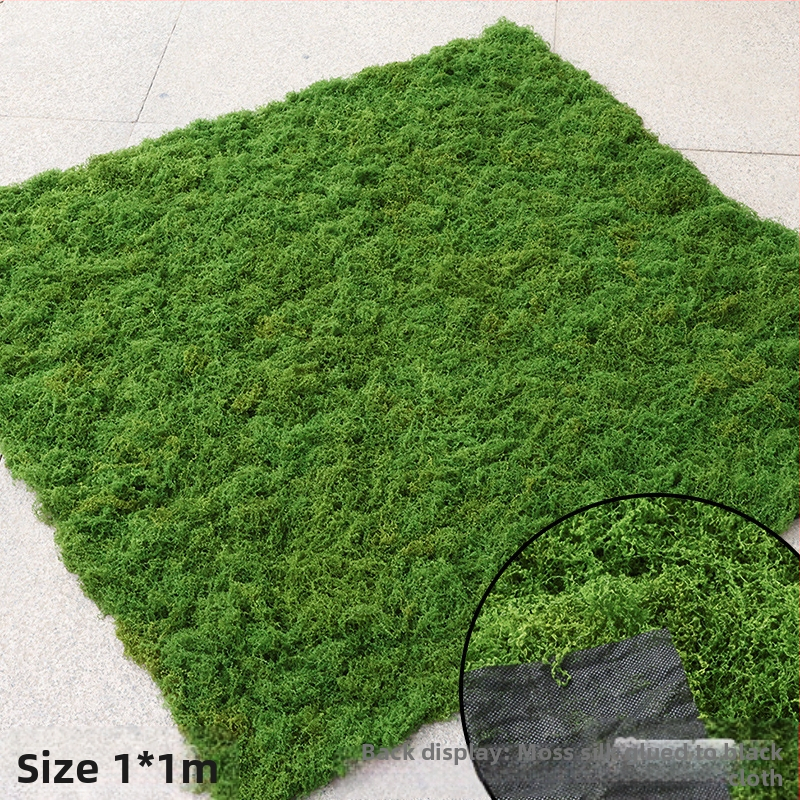 Soaring Šilkas gėlė Brushed Grass Moss Turf Mikro Peizažo Ornamentas — Drėgnas prisilietimo jausmas, vestuvėms, lauko erdvėms ir namų dekoracijai