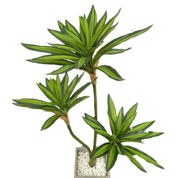 Dirbtinis plastmasinis augalas vazonėlyje, 3-šakė lilija su bambuku, plastikas, šilkografija, veislė 2243212999, lauko naudojimui, nuotraukų rekvizitai ir namų dekorui