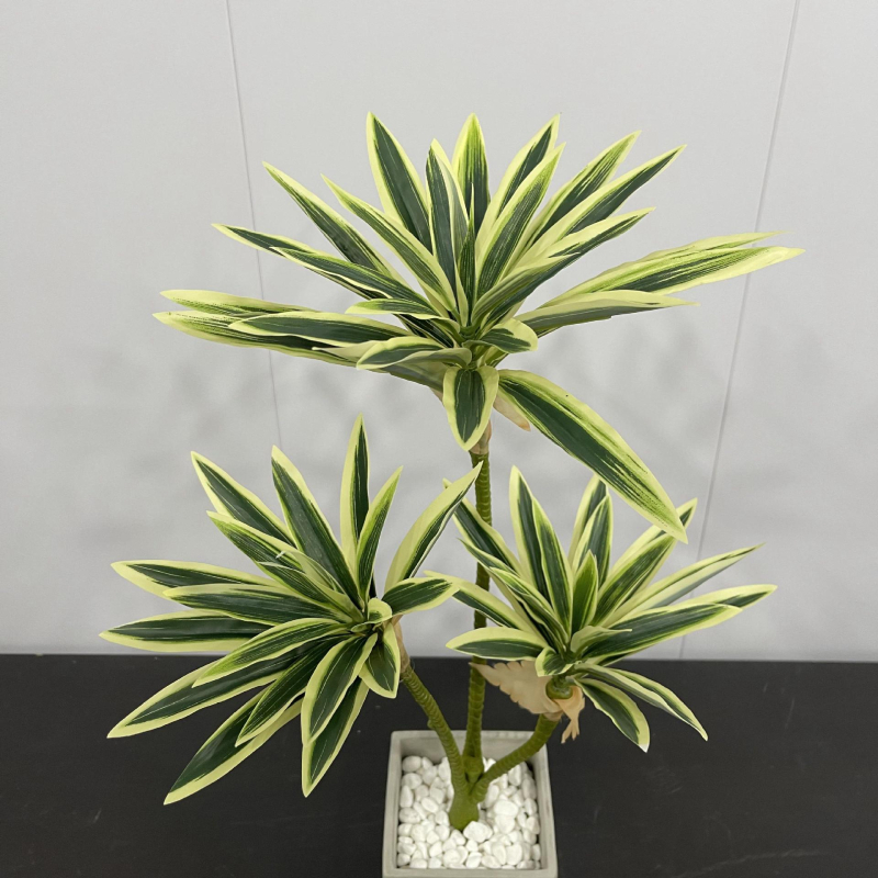 Dirbtinis plastmasinis augalas vazonėlyje, 3-šakė lilija su bambuku, plastikas, šilkografija, veislė 2243212999, lauko naudojimui, nuotraukų rekvizitai ir namų dekorui