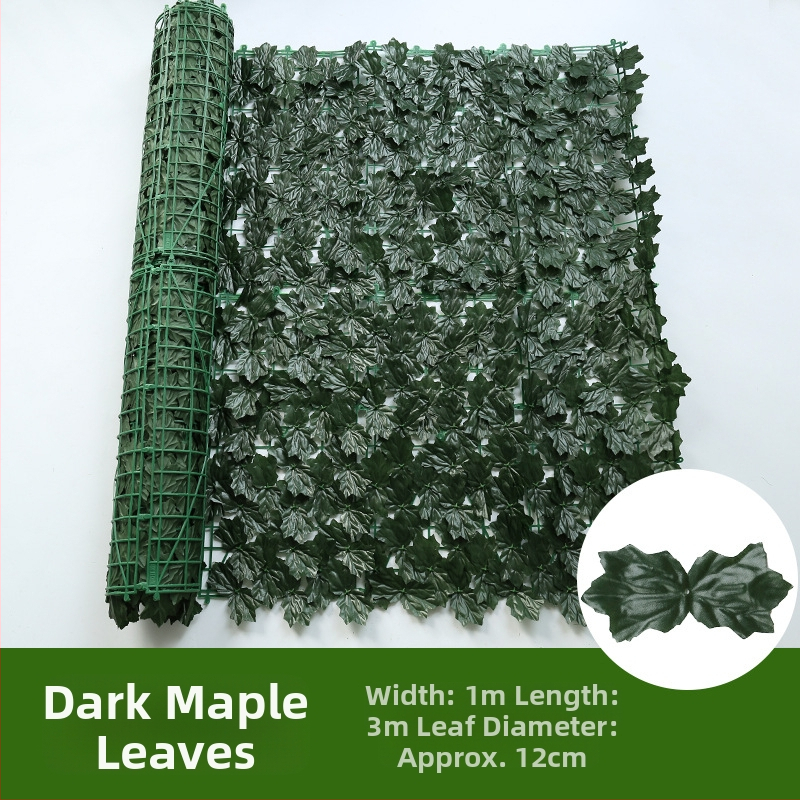 Dirbtinė tvora su žaliais pothoso lapais balkonui ir kiemui, plastikas, 50 cm aukštis