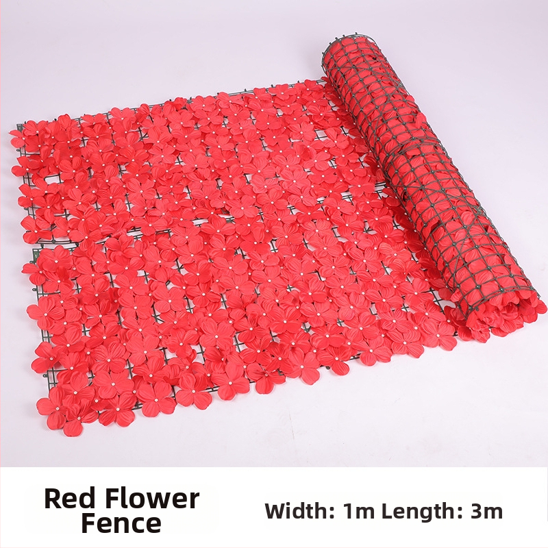 Dirbtinė tvora su žaliais pothoso lapais balkonui ir kiemui, plastikas, 50 cm aukštis