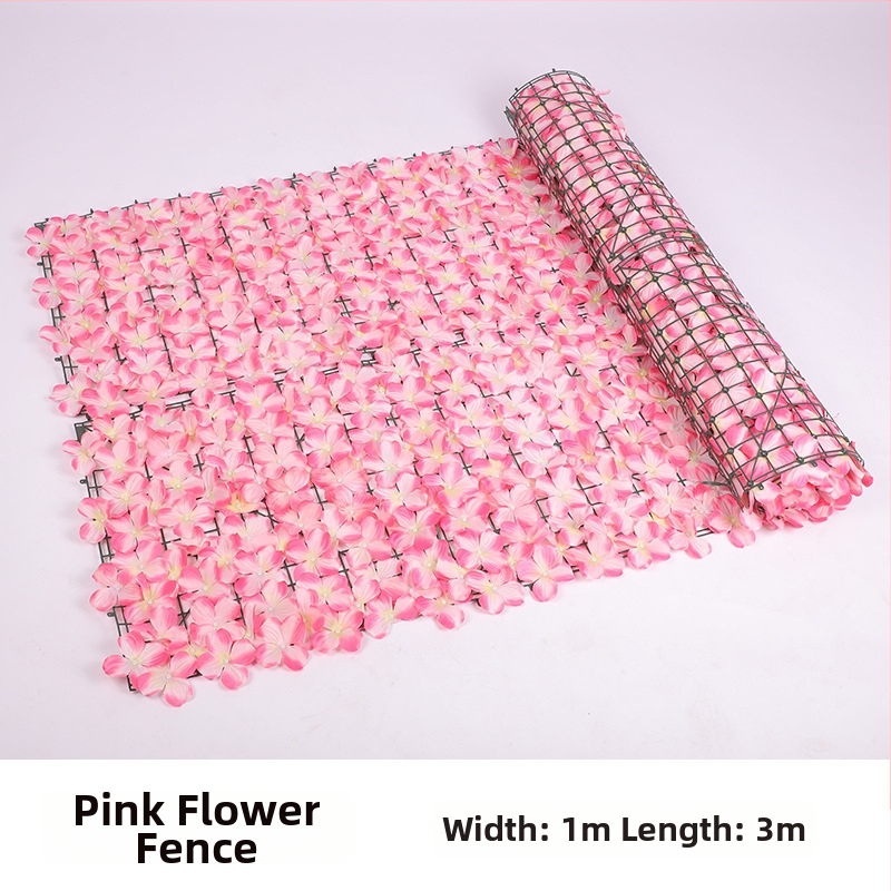 Dirbtinė tvora su žaliais pothoso lapais balkonui ir kiemui, plastikas, 50 cm aukštis