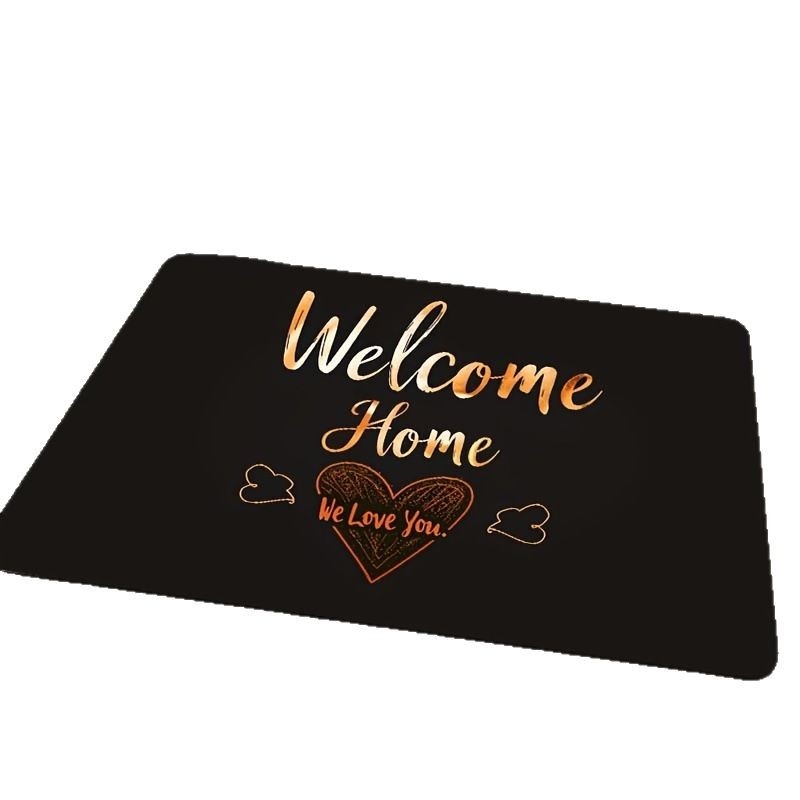 Poliesterio pluošto įėjimo kilimėlis, kvadratinės formos, spausdinimo motyvas su piešiniu, galima pritaikyti