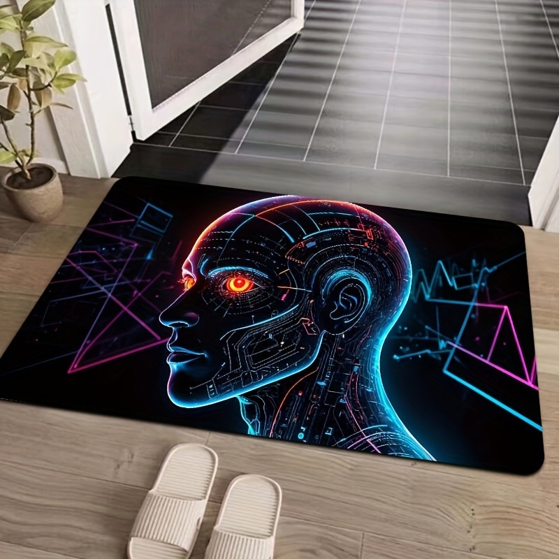 Poliesterio pluošto įėjimo kilimėlis, kvadratinės formos, spausdinimo motyvas su piešiniu, galima pritaikyti