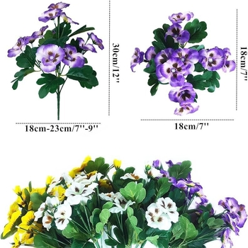 Изкуствен букет от коприна с многоразделен дизайн за външни кутии за цветя, декорация за маса и сватбени реквизити (Копринени цветя; стилизиране, инжекционно формоване; за сватби, открити пространства, фотографски реквизит, домашен декор)