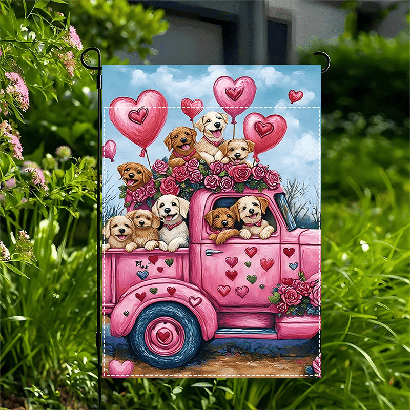 Brilliance Sodo vėliava – linų audinys, spausdintas logotipas, be vėliavos stulpo, OPP pakuotė, triušis su dobiliu motyvas