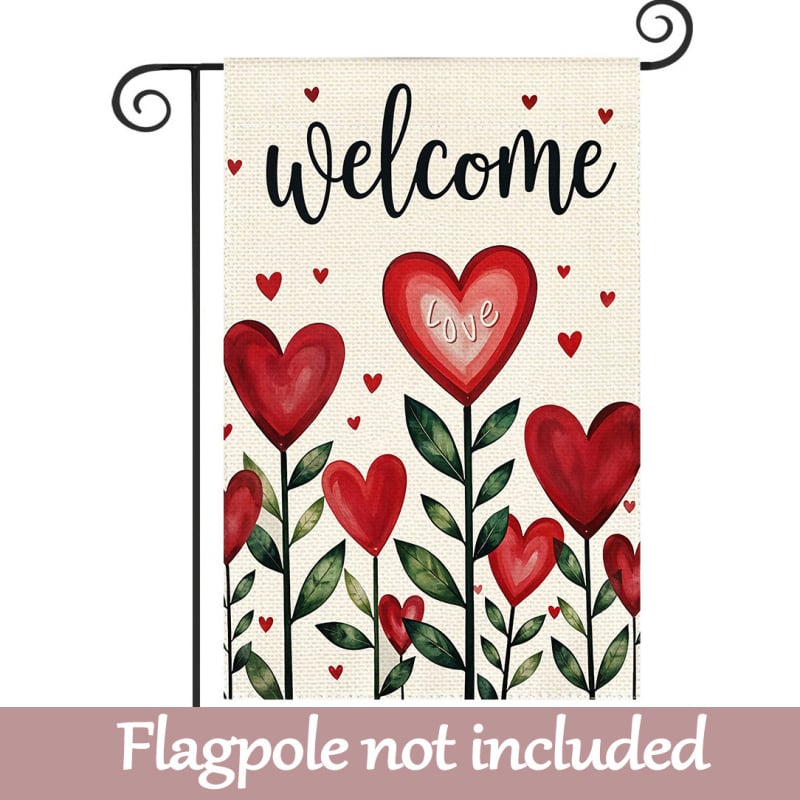 Brilliance Sodo vėliava – linų audinys, spausdintas logotipas, be vėliavos stulpo, OPP pakuotė, triušis su dobiliu motyvas