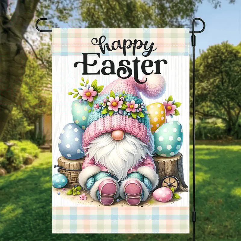 Brilliance Sodo vėliava – linų audinys, spausdintas logotipas, be vėliavos stulpo, OPP pakuotė, triušis su dobiliu motyvas