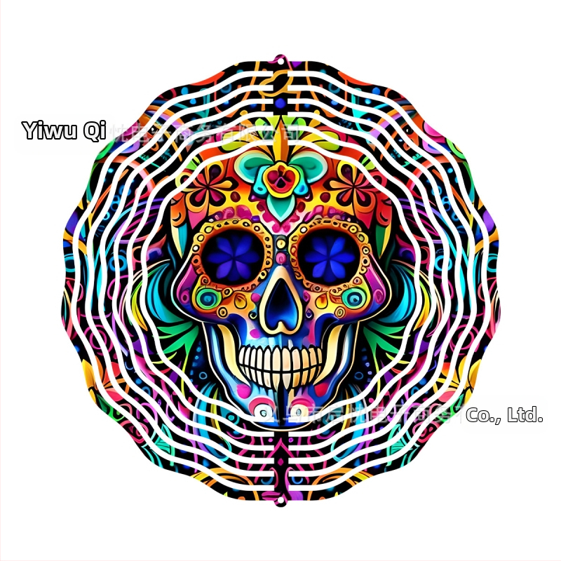 Mandala 3D besisukantis vėjo spinners dekoracija namams ir sodui, metalas, spaudinys dizainas