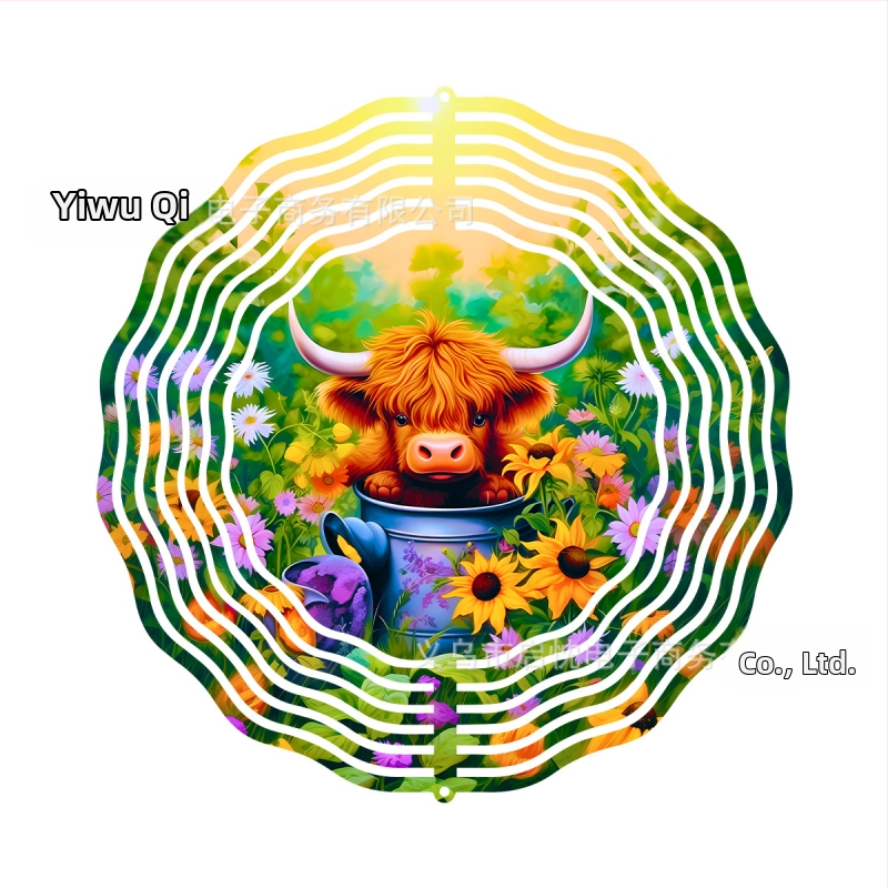 Mandala 3D besisukantis vėjo spinners dekoracija namams ir sodui, metalas, spaudinys dizainas