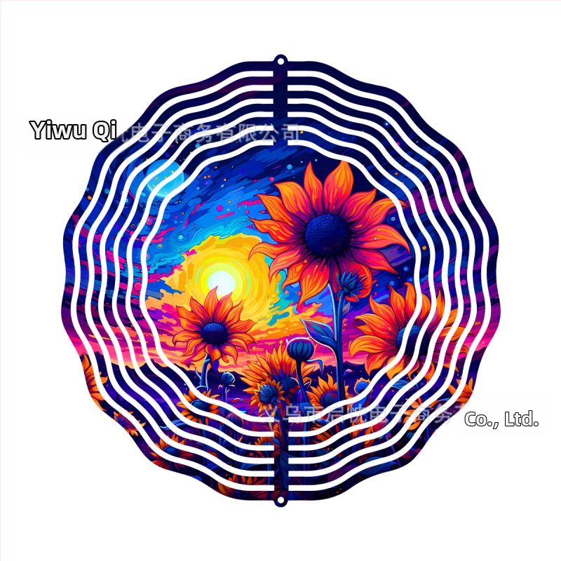 Mandala 3D besisukantis vėjo spinners dekoracija namams ir sodui, metalas, spaudinys dizainas