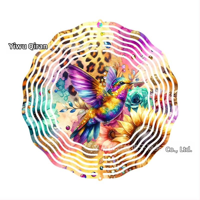 Mandala 3D besisukantis vėjo spinners dekoracija namams ir sodui, metalas, spaudinys dizainas