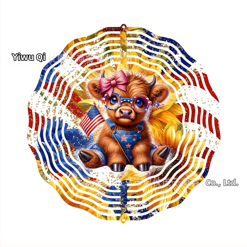 Mandala 3D besisukantis vėjo spinners dekoracija namams ir sodui, metalas, spaudinys dizainas