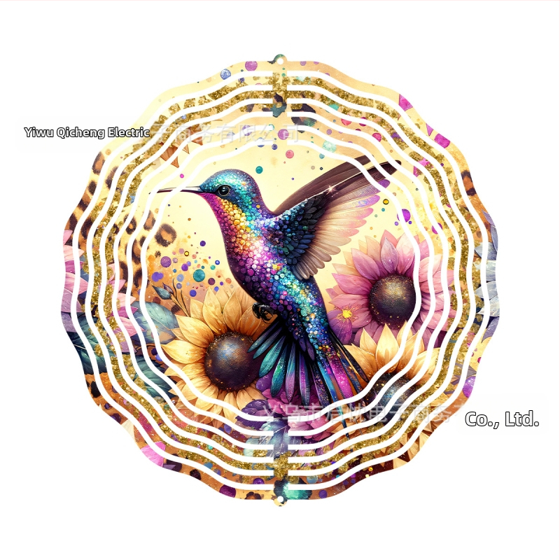 Mandala 3D besisukantis vėjo spinners dekoracija namams ir sodui, metalas, spaudinys dizainas