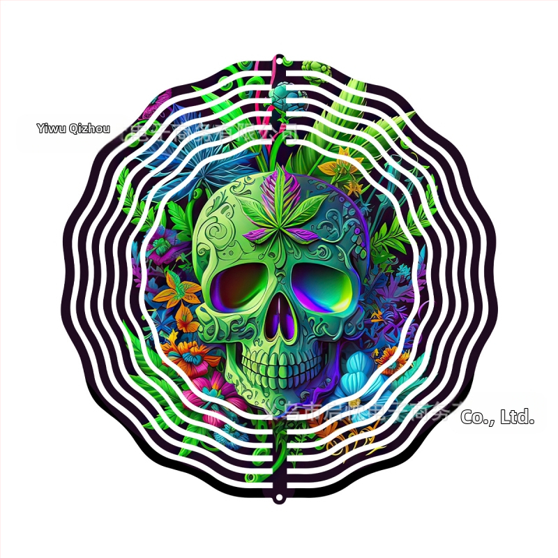 Mandala 3D besisukantis vėjo spinners dekoracija namams ir sodui, metalas, spaudinys dizainas