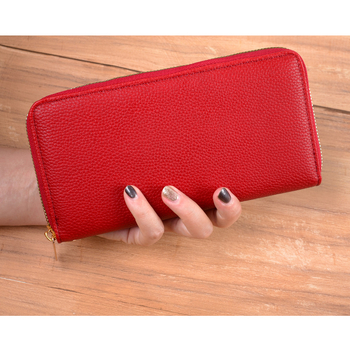 Μακρύς κάτοχος καρτών για γυναίκες – Κορεατικού στυλ, Μεγάλη χωρητικότητα, Συνθετικό δέρμα, Μονόχρωμο σχέδιο, Επαγγελματικό clutch (Συνθετικό δέρμα; Μονόχρωμο σχέδιο; Για γυναίκες; Επαγγελματικό)