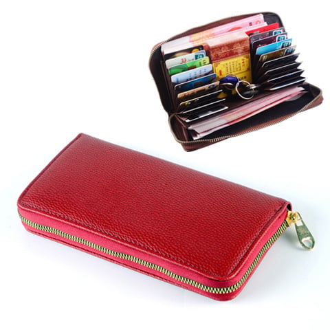 Dug držač kartica za žene – Korejskog stila, Veliki kapacitet, Sintetička koža, Jednobojni dizajn, Poslovna clutch (Sintetička koža; Jednobojni dizajn; Za žene; Poslovni stil)