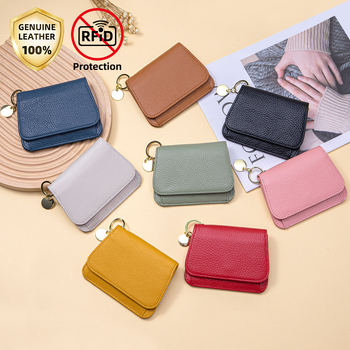 Női mini pénztárca valódi bőrből, ultra vékony, RFID védelem, első réteg marhahús bőr, poliészter bélés, városi minimalist stílus, kopásálló és lopás elleni védelem