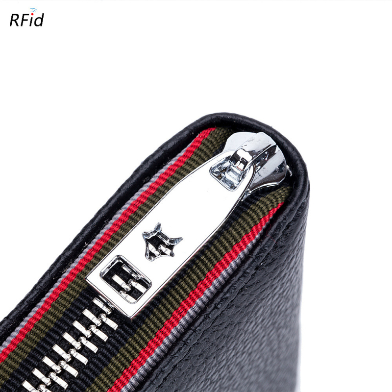 RFID novčanik za kartice - unisex, gornja koža goveda, zatvarač, gradska jednostavnost — Ying Bai Le